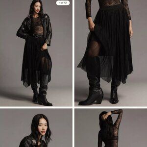 Anthropologie Shark Hem  Pleated Tulle Skirt NWT